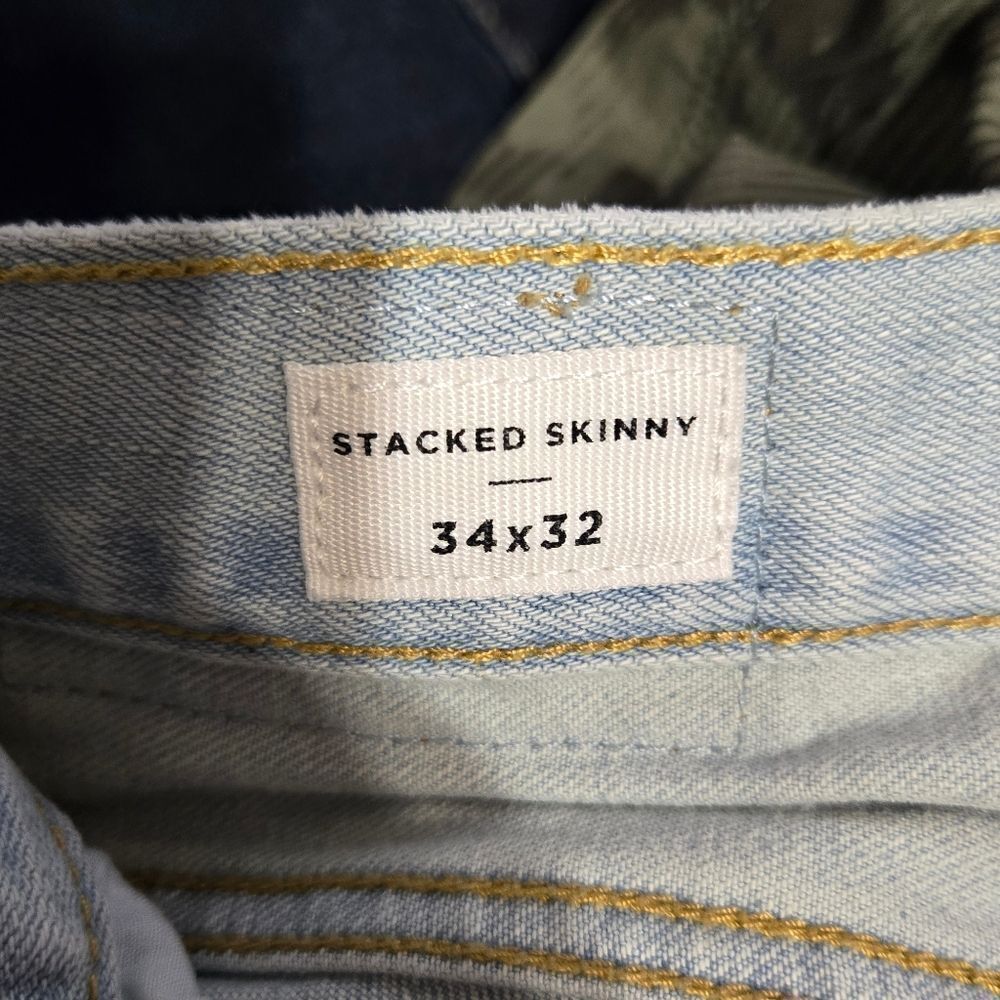 PacSun Light Ripped Stacked Skinny Jeans 34x32 - Picture 8 of 9